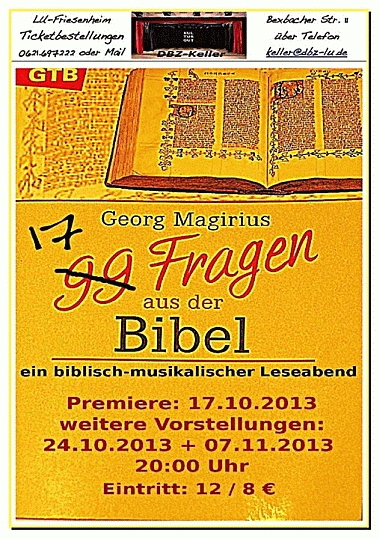 99 Fragen aus der Bibel als Theaterstück in Ludwigshafen